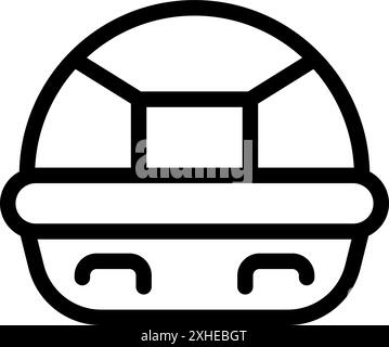 Icona line art di una capsula di salvataggio, che fornisce sicurezza e riparo durante le emergenze Illustrazione Vettoriale