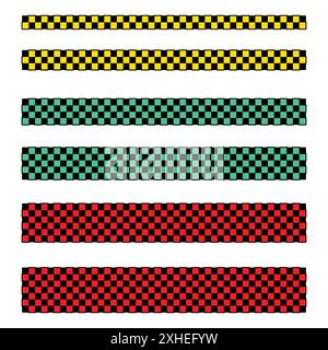 Set di linee colorate per bandiera da corsa Illustrazione Vettoriale