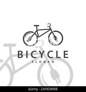 Illustrazione minimalista del modello di disegno del logo della bicicletta Illustrazione Vettoriale