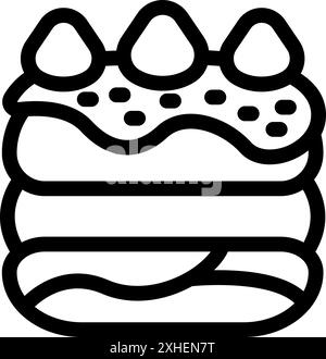 Una deliziosa torta a strati con fragole e spruzzette di cioccolato ti aspetta per essere mangiata Illustrazione Vettoriale