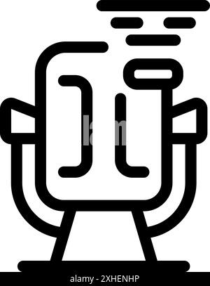 Semplice icona di un microfono che trasmette un podcast da uno studio radio Illustrazione Vettoriale