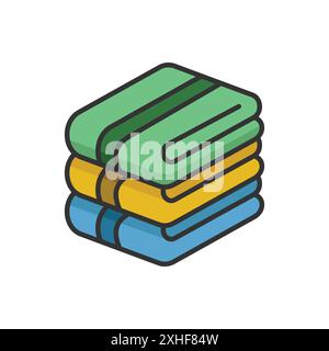 modello di disegno vettoriale icona asciugamano su sfondo bianco Illustrazione Vettoriale