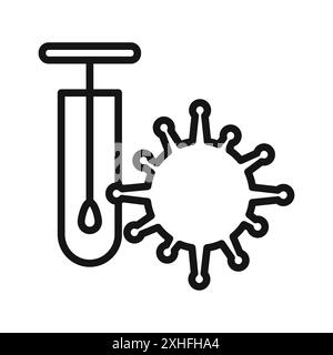 Icona test PCR simbolo vettore o set di segni raccolta in bianco e nero Illustrazione Vettoriale