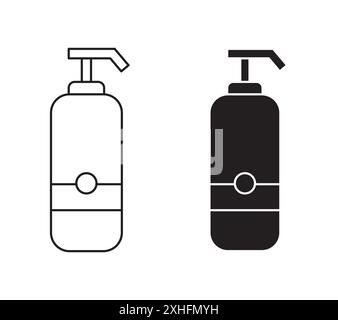 Icona Body Soap Vector grafico linea nera con contorno bianco e nero segno di collezione Illustrazione Vettoriale