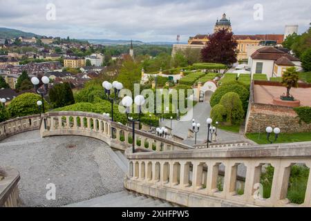 L'abbazia barocca di Melk è un'abbazia benedettina sopra la città di Melk, bassa Austria, Austria Foto Stock