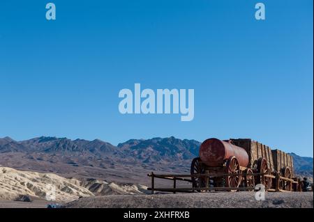 Il borace Harmony sono antichi resti di antichi sforzi minerari nella Death Valley, California. Foto Stock