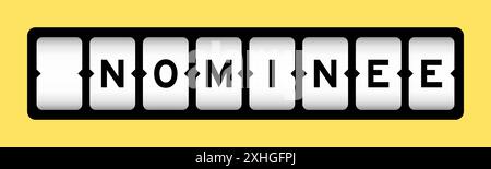 Colore nero in Word Nominee su slot banner con sfondo giallo Illustrazione Vettoriale