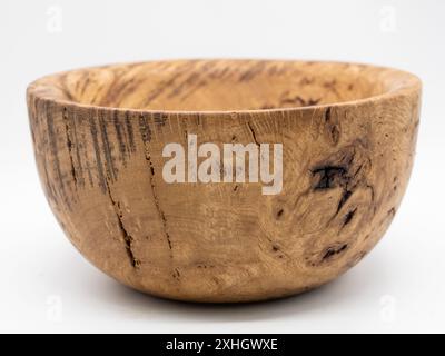 Realizzato a mano - Burr/Burl Bowl o piatto in legno tornito in legno Foto Stock