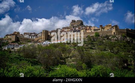 Veduta di Morella, Castello, Spagna. Maggio 2022 Foto Stock