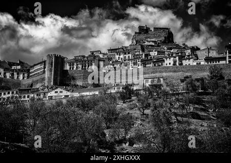 Veduta di Morella, Castello, Spagna. Maggio 2022 Foto Stock