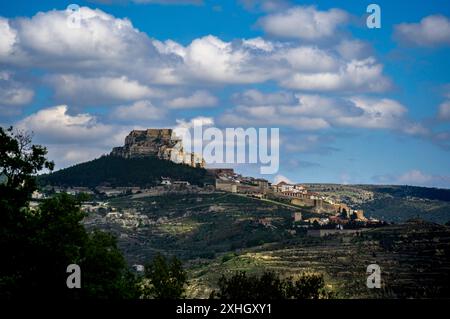 Veduta di Morella, Castello, Spagna. Maggio 2022 Foto Stock