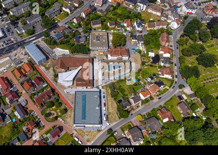 Luftbild, Baustelle Arnold-Freymuth-Gesamtschule, an der Falkschule, Stadtbezirk Herringen, Hamm, Ruhrgebiet, Nordrhein-Westfalen, Deutschland ACHTUNGxMINDESTHONORARx60xEURO *** Vista aerea, cantiere Arnold Freymuth Comprehensive School, an der Falkschule, Herringen District, Hamm, Ruhr area, Renania settentrionale-Vestfalia, Germania ATTENTIONxMINDESTHONORARx60xEURO Foto Stock