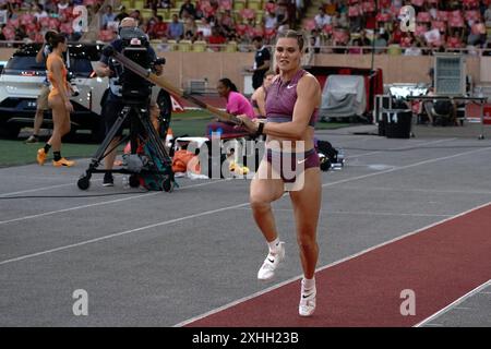 Alysha Newman (Canada) Pole Vault Women durante Diamond League - Herculis Meeting International Athletics game a Monaco, Principato di Monaco, luglio Foto Stock
