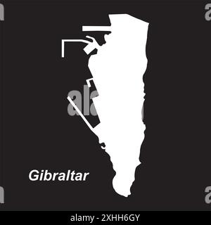 Icona della mappa di Gibilterra illustrazione vettoriale disegno del simbolo Illustrazione Vettoriale