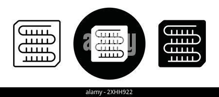 Icona della bobina del condensatore Vector ART con linea nera in bianco e nero segno di raccolta del set di contorni Illustrazione Vettoriale
