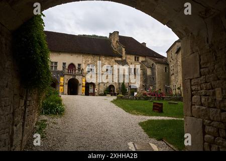 Abbazia Saint-Pierre de Baume-les-Messieurs, Francia, Euorpe. Foto Stock