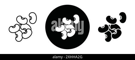 Icona leguminosa Vettoriale grafico linea nera con contorno bianco e nero segno della collezione Illustrazione Vettoriale