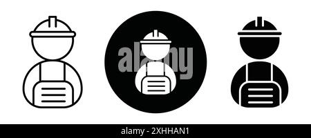 Icona laburista Black line art Vector in bianco e nero contorno set segno di collezione Illustrazione Vettoriale