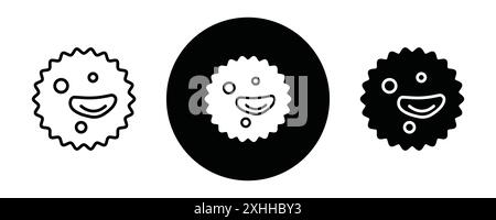 Icona dei globuli bianchi la linea nera è un vettore grafico in bianco e nero con il simbolo di raccolta del set di contorni Illustrazione Vettoriale