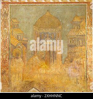 Basilica di San Francesco d'Assisi - Cimabue 1277 - Pietro guarisce un uomo zoppo Foto Stock