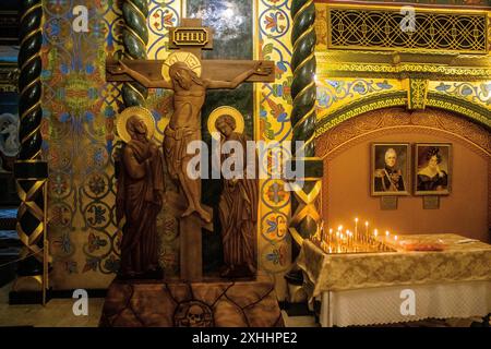 Odessa, Ucraina, 14 luglio 2024 Odesa Trasfigurazione Cattedrale. Il 2023, la Russia sparò missili alla cattedrale della Chiesa ortodossa Ucraina di Th Foto Stock