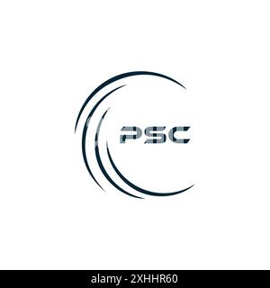 Logo PSC. DESIGN P S C. Lettera PSC bianca. Design del logo con lettera PSC, P S C. Logo lettera P S C in ORO, LOGO GOLDEN, TRE, stile. set di logo letter Illustrazione Vettoriale