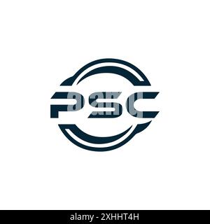 Logo PSC. DESIGN P S C. Lettera PSC bianca. Design del logo con lettera PSC, P S C. Logo lettera P S C in ORO, LOGO GOLDEN, TRE, stile. set di logo letter Illustrazione Vettoriale