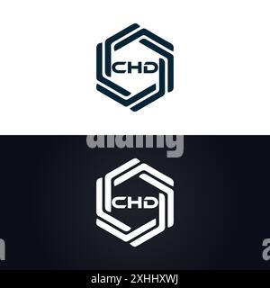 Logo CHD. DESIGN C H D. Lettera CHD bianca. Design con logo CHD, lettera C H D. Logo C H D Letter in ORO, LOGO GOLDEN, TRE, stile. set di logo letter Illustrazione Vettoriale