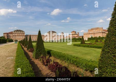 Giardino all'italiana presso il Palazzo reale di Venaria, Italia Foto Stock