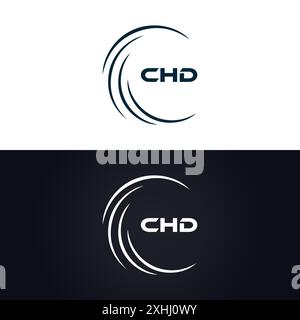 Logo CHD. DESIGN C H D. Lettera CHD bianca. Design con logo CHD, lettera C H D. Logo C H D Letter in ORO, LOGO GOLDEN, TRE, stile. set di logo letter Illustrazione Vettoriale