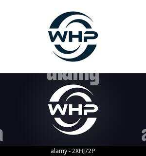 Logo WHP. DESIGN W H P. Lettera WHP bianca. WHP, W H P Letter logo design. Logo W H P Letter in ORO, LOGO GOLDEN, TRE, stile. set di logo letter Illustrazione Vettoriale