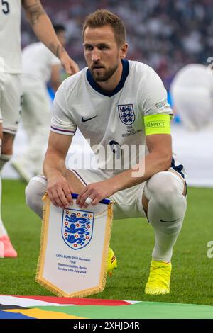 Berlino, Germania. 14 luglio 2024. Harry Kane dell'Inghilterra durante la finale di UEFA EURO 2024 tra Spagna e Inghilterra all'Olympiastadion di Berlino, Germania, il 14 luglio 2024 (foto di Andrew SURMA/ credito: SIPA USA/Alamy Live News Foto Stock