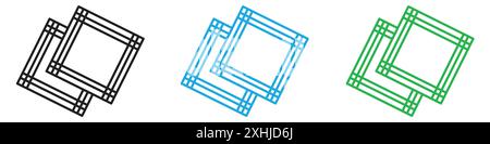 Icona fazzoletto Vector grafico linea nera con contorno bianco e nero segno della collezione Illustrazione Vettoriale