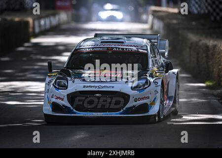 Goodwood House, Chichester, Regno Unito. 14 luglio 2024. Goodwood Festival of Speed 4° giorno; Ford Puma Rally1 guidato da Adrien Fourmaux credito: Action Plus Sports/Alamy Live News Foto Stock