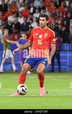 Monaco, Germania. 15 luglio 2024. MONACO, GERMANIA - 14 LUGLIO: Rodri di Spagna durante la finale di UEFA EURO 2024 tra Spagna e Inghilterra all'Olympiastadion il 14 luglio 2024 a Berlino, Germania.240714 SEPA 24 088 - 20240715 PD0253 credito: APA-PictureDesk/Alamy Live News Foto Stock