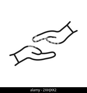 Icona perdono vettore grafico linea nera in bianco e nero segno di raccolta del set di contorni Illustrazione Vettoriale