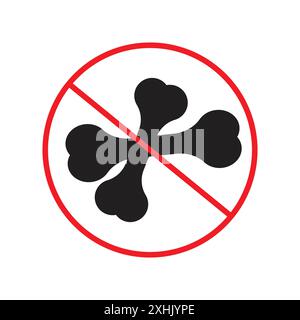 No Bones sign Black line art Vector in black and white outline set Collection sign Illustrazione Vettoriale