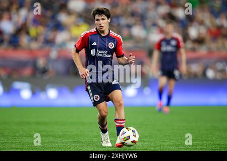 Stadio Gillette. 13 luglio 2024. Massachusetts, USA; Jack Panayotou, centrocampista della New England Revolution (22 anni) in una partita di Major League Soccer tra la New England Revolution e l'Orlando City SC al Gillette Stadium. (c) Burt Granofsky/CSM/Alamy Live News Foto Stock