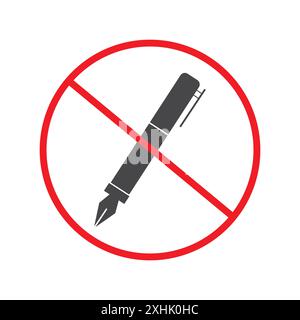 Nessun segno di scrittura Black line art Vector in bianco e nero contorno set segno di raccolta Illustrazione Vettoriale