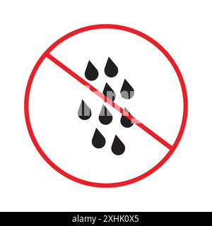 No leak sign Black line art Vector in black and white outline set Collection sign Illustrazione Vettoriale