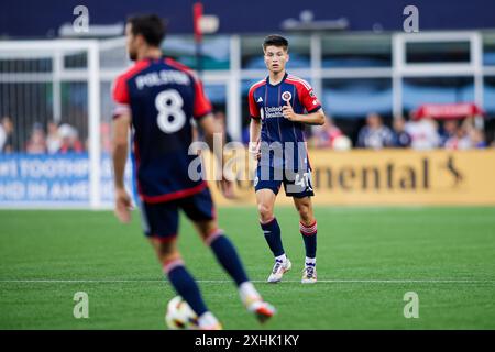 Stadio Gillette. 13 luglio 2024. Massachusetts, USA; Esmir Bajraktarevic (47), attaccante della rivoluzione del New England, in una partita di calcio della Major League tra la New England Revolution e l'Orlando City SC al Gillette Stadium. (c) Burt Granofsky/CSM/Alamy Live News Foto Stock