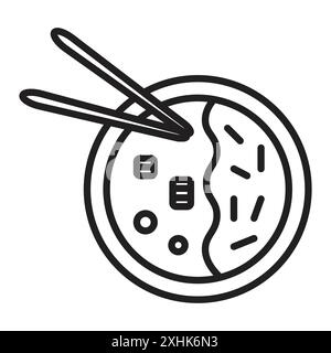 Icona Kare raisu Vettoriale della collezione Black line in bianco e nero Illustrazione Vettoriale