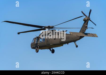 UH-60M Black Hawk al CIAV Air Show 2024 a Varazdin, Croazia Foto Stock