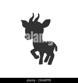 Silhouette nera. Illustrazione vettoriale isolata su sfondo bianco. Elemento di progettazione. Modello per il tuo design, libri, adesivi, poster, cartoline, bambino c Illustrazione Vettoriale
