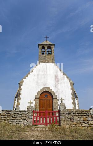 Francia, Morbihan, isole Ponant, isola di Hoëdic, chiesa di Notre Dame la Blanche Foto Stock