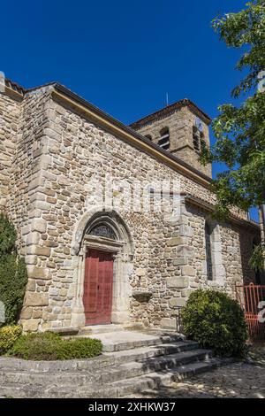 Francia, Loira, Saint Etienne, Saint Victor sur Loire, chiesa, gole della Loira Foto Stock