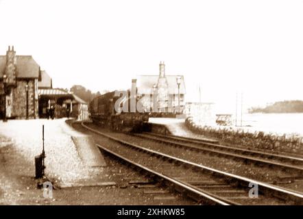 Stazione ferroviaria di Grange-over-Sands, inizio anni '1900 Foto Stock