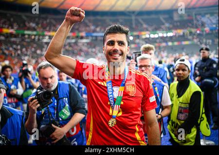 BERLINO, GERMANIA - 14 LUGLIO 2024: Rodri, la partita di calcio della finale EURO 2024 Spagna vs Inghilterra allo Stadio Olimpico Foto Stock