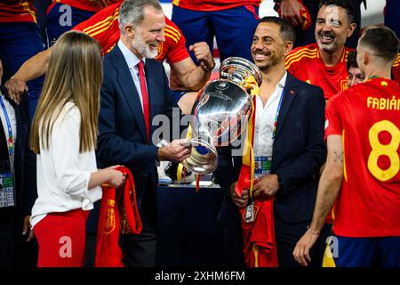 BERLINO, GERMANIA - 14 LUGLIO 2024: Felipe vi di Spagna, partita di calcio della finale EURO 2024 Spagna vs Inghilterra allo Stadio Olimpico Foto Stock