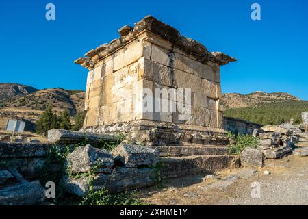 Rovine dell'antica città di Hierapolis, situata a Denizli, Turchia Foto Stock